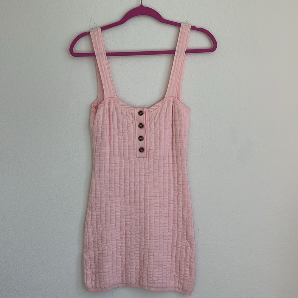 Free People Pink Ribbed Mini Dress - Picture 8 of 13